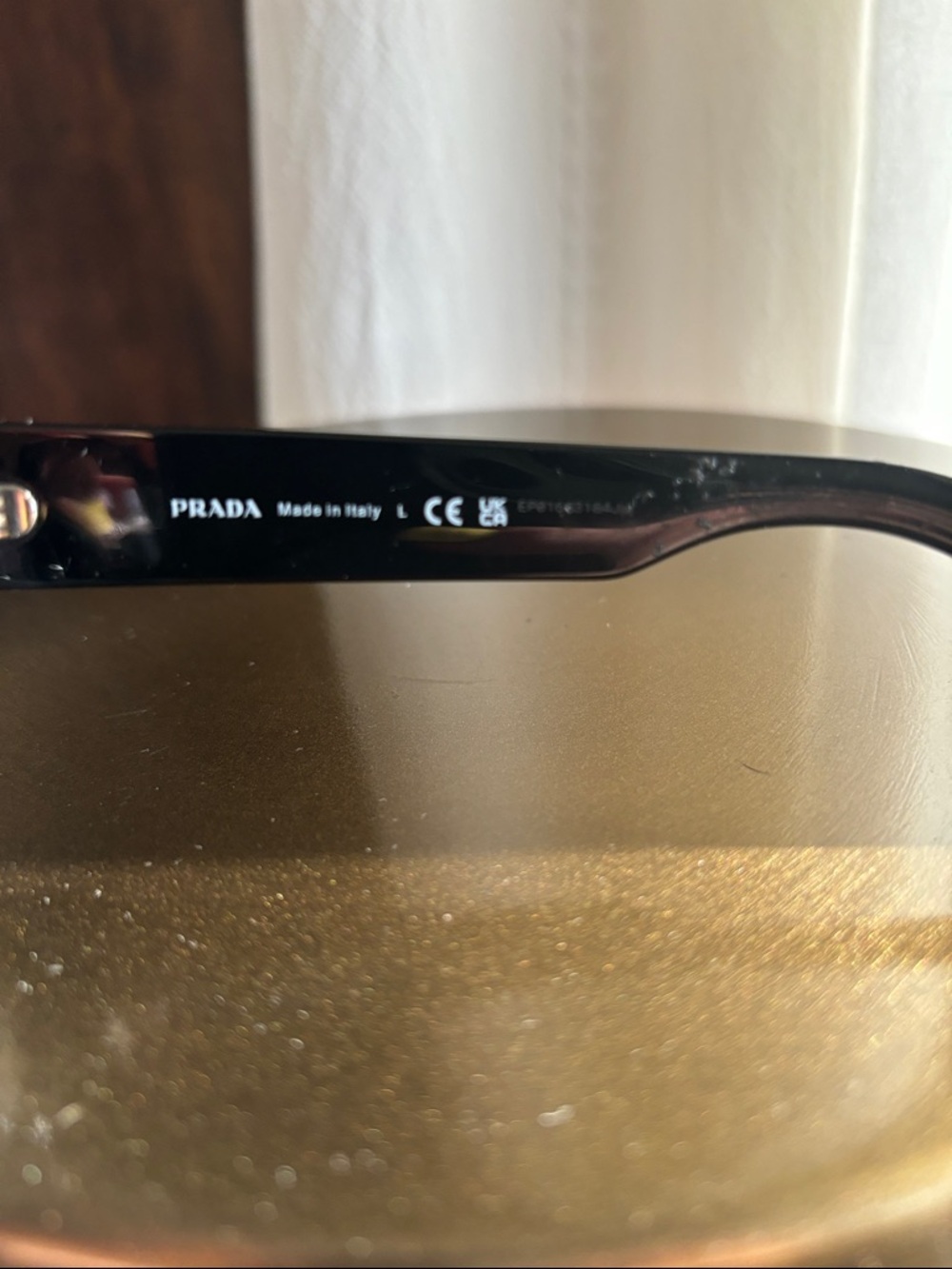 Prada Black High-Gloss Square Frame Sunglasses - Picture 5 of 8